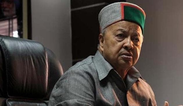 Himachal Pradesh chief minister Virbhadra Singh has been chargesheeted in a disproportionate assets case.(HT FILE)