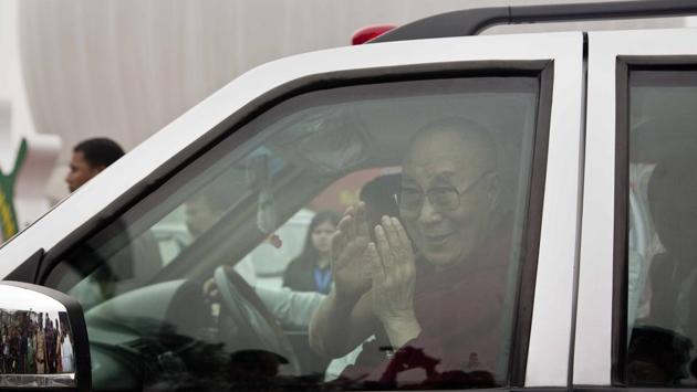 The Dalai Lama is en route to the remote Tawang monastery in the northeast Indian state of Arunachal Pradesh, where he first crossed into the country, and where he is scheduled to hold teachings. (Anupam Nath / AP)