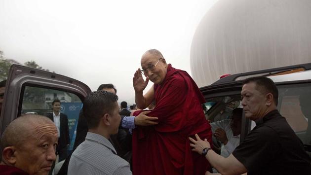 The 81-year-old Dalai Lama is travelling by road, his first stop will be Bomdila, 180km short of Tawang, where he is expected on April 6. (Anupam Nath / AP)