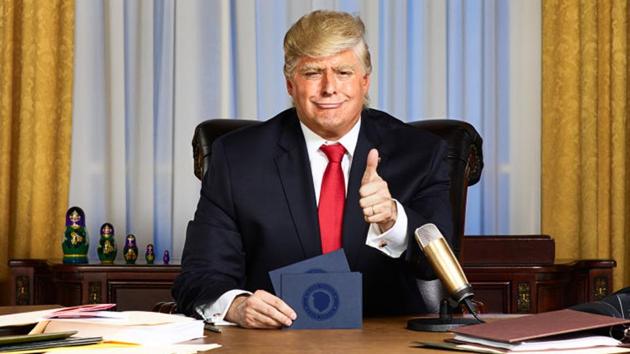 Anthony Atamanuik, impersonating as President Donald Trump, will host The President Show on Comedy Central each Thursday starting April 27.(AP)