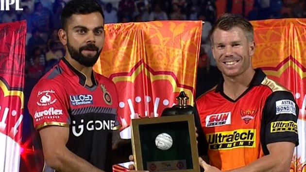 Virat Kohli (L) and David Warner during the Indian Premier League (IPL) 2017 opening ceremony. (Twitter) Virat Kohli (L) and David Warner during the Indian Premier League (IPL) 2017 opening ceremony. (Twitter)