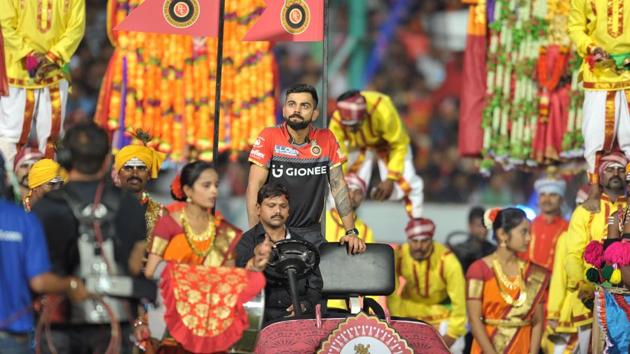Royal Challengers Bangalore captain Virat Kohli (C) attends the opening ceremony of the 2017 Indian Premier League (IPL). (AFP)