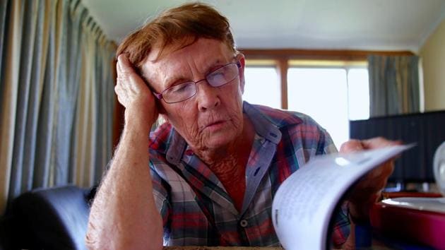 May McKeown sits at a table reading her poetry in her homestead. Among his most famous poems was “The Man from Snowy River”. (David Gray/REUTERS) May McKeown sits at a table reading her poetry in her homestead. Among his most famous poems was “The Man from Snowy River”. (David Gray/REUTERS)