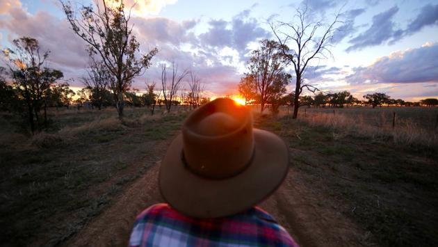 May McKeown watches the sunset on her property. She takes inspiration from the works of the Australian “bush” poet, Banjo Paterson, who wrote about rural life around the end of the 19th century. (David Gray/REUTERS) May McKeown watches the sunset on her property. She takes inspiration from the works of the Australian “bush” poet, Banjo Paterson, who wrote about rural life around the end of the 19th century. (David Gray/REUTERS)
