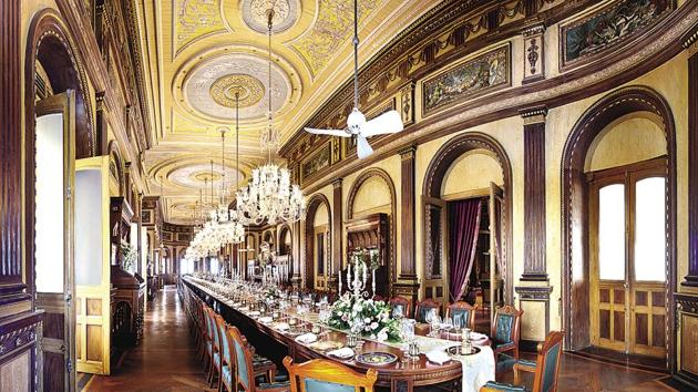 The Taj Falaknuma Palace, Hyderabad, is famous for the 101 Dining Table which, by some accounts, is the largest dining table in the world