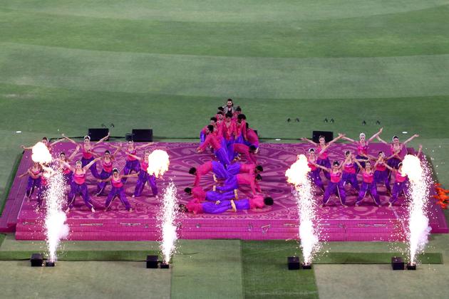Bollywood actor Riteish Deshmukh performs at the opening ceremony. (BCCI) 