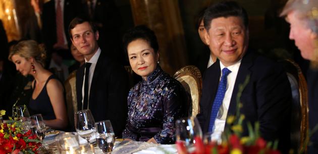 Chinese President Xi Jinping and First Lady Peng Liyuan at the dinner. Trump has often complained Beijing undervalues its currency to boost trade, but his administration looks unlikely to formally label China as a currency manipulator in the near term - a designation that could come with penalties. (Carlos Barria/REUTERS)