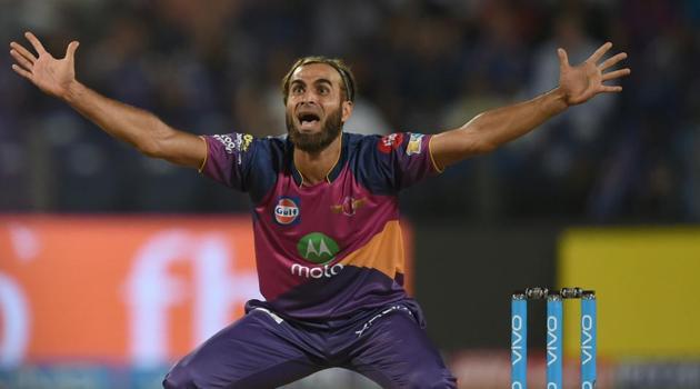 Rising Pune Supergiants’ Imran Tahir appeals during the 2017 Indian Premier League match against Mumbai Indians at the Maharashtra Cricket Association Stadium in Pune on Thursday. (AFP) Rising Pune Supergiants’ Imran Tahir appeals during the 2017 Indian Premier League match against Mumbai Indians at the Maharashtra Cricket Association Stadium in Pune on Thursday. (AFP)