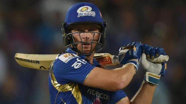 Mumbai Indians cricketer Jos Buttler plays a shot. (AFP)