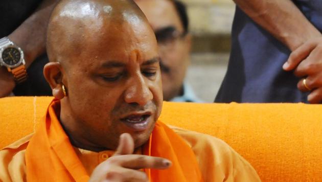 Yogi Adityanath held his first meeting after becoming CM with officials of all seven industrial development authorities of UP and the state industrial development corporation.(Deepak Gupta/ HT FIle)