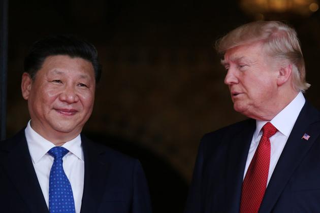 U.S. President Donald Trump welcomes Chinese President Xi Jinping at Mar-a-Lago state. U.S. President Donald Trump and Chinese President Xi Jinping sat down together to dine on pan-seared Dover sole and New York strip steak on Thursday, spending some social time before digging into thorny bilateral security and trade issues. (Carlos Barria/REUTERS)