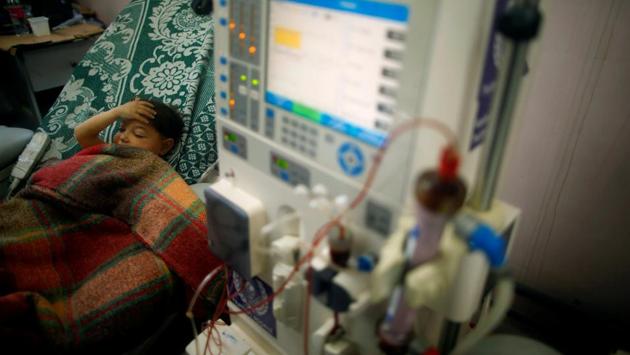 Palestinian Mohammed al-Laham undergoes a kidney dialysis at a public paediatric hospital in Gaza City. For many patients suffering from life-threatening diseases in the Gaza Strip, treatment in neighbouring Israel or the occupied West Bank is a much sought-after option. (Mohammed Salem/Reuters)