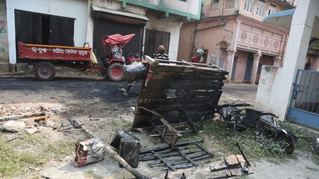 The state government rushed its top officials to Bhadrak to take stock of the situation after reports of vandalism. (Arabinda Mahapatra/HT Photo)