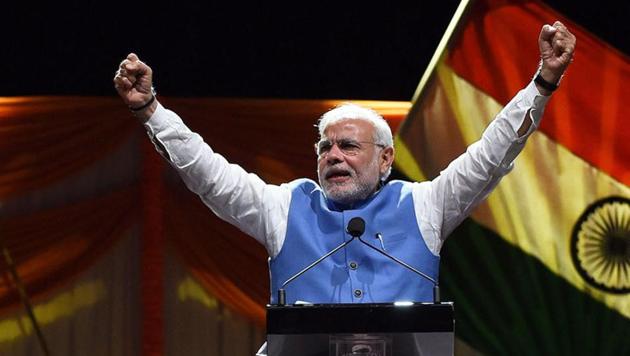 Prime Minister Narendra Modi addressing NRIs in Sydney in November 2014. The PM has addressed several large gathering of NRI during his many foreign visits, often receiving raucous applause.(AFP File Photo)