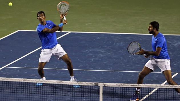 Rohan Bopanna (right) and Sriram Balaji won the all-important Davis Cup doubles rubber to give India an unbeatable 3-0 lead in the Davis Cup tie vs Uzbekistan in Bangalore on Saturday. (PTI) Rohan Bopanna (right) and Sriram Balaji won the all-important Davis Cup doubles rubber to give India an unbeatable 3-0 lead in the Davis Cup tie vs Uzbekistan in Bangalore on Saturday. (PTI)