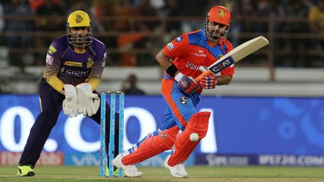 Gujarat Lions skipper Suresh Raina plays a shot. (BCCI)