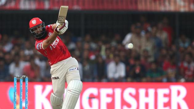 Hashim Amla of Kings XI Punjab hits over the top during their Indian Premier League match against Rising Pune Supergiants at the Holkar Stadium in Indore on Saturday. (BCCI)