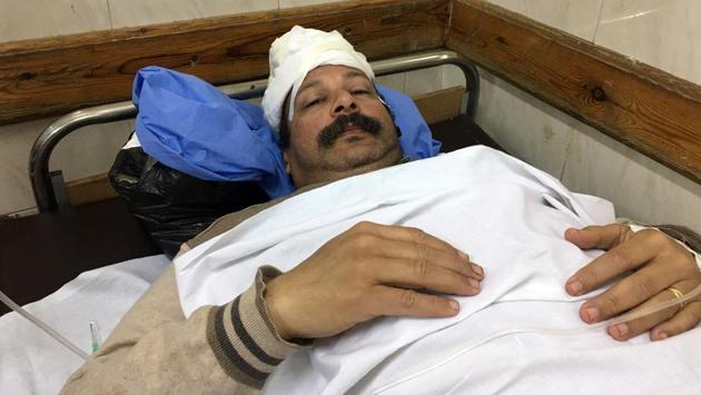 Emil Edward Salib, an injured Christian is seen at hospital after a Coptic church was bombed on Sunday in Tanta, Egypt. (Amina Ismail / REUTERS)