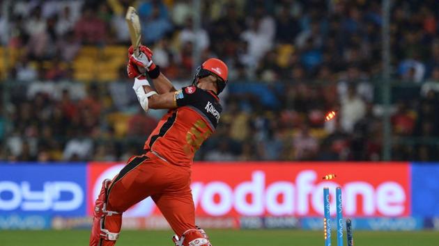 Royal Challengers Bangalore batsman Tymal Mills gets bowled out against Delhi Daredevils. (AFP)