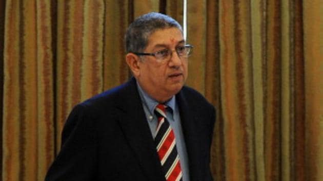 N Srinivasan is reported to be leading the race to be BCCI’s representative at ICC, although the CoA is waiting to decide on the matter pending directives from the Supreme Court.(AFP/Getty Images)