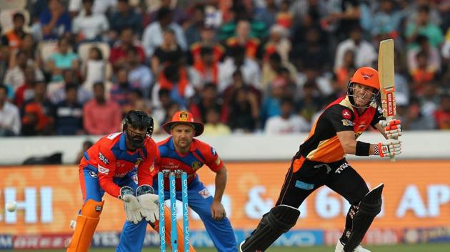 David Warner’s unbeaten 76-run knock helped Sunrisers Hyderabad beat Gujarat Lions by 9 wickets to register their second successive win in the 2017 Indian Premier League. Get full cricket score of Sunrisers Hyderabad vs Gujarat Lions here(BCCI)