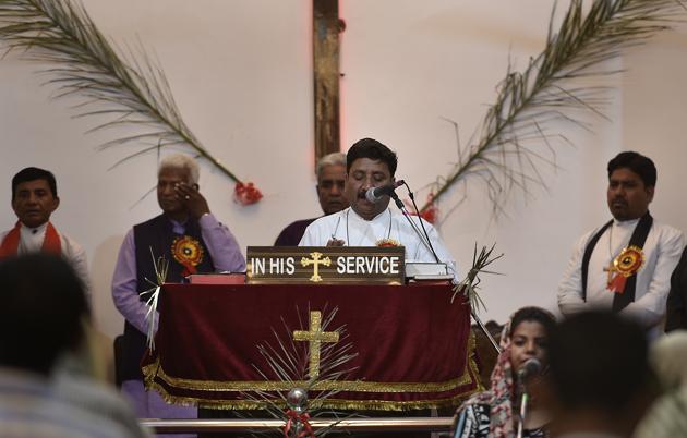 Palm Sunday marks the moment when the Son of God entered Jerusalem in triumph riding on the back of a donkey while crowds, who would later call for him to be killed, paid homage to him. (Raj K Raj/HT PHOTO)