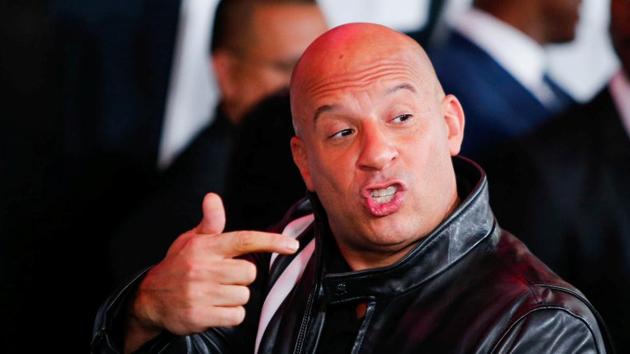 Actor Vin Diesel, who plays Dominic Toretto in the film, gestures at the Fate Of The Furious' New York premiere. (REUTERS)