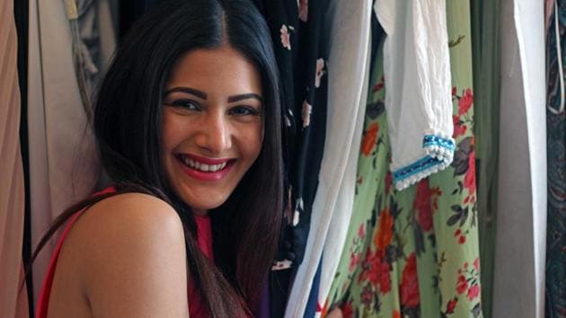 Amyra believes in overdressing. In fact, she feels a little nervous if she is underdressed, she says. But she likes being experimental with her looks. (Satyabrata Tripathy/HT Photo)