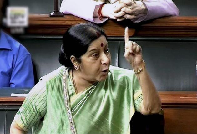 External affairs minister Sushma Swaraj.(PTI Photo)