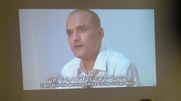 In this file photo, Pakistani journalists watch a video showing Indian national Kulbhushan Yadav, arrested on suspicion of spying, during a press conference in Islamabad. (AFP File Photo) In this file photo, Pakistani journalists watch a video showing Indian national Kulbhushan Yadav, arrested on suspicion of spying, during a press conference in Islamabad. (AFP File Photo)