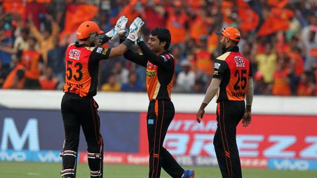 Rashid Khan ran through the middle order by picking up Brendon McCullum, Aaron Finch and Suresh Raina to finish with 3/19. (BCCI)