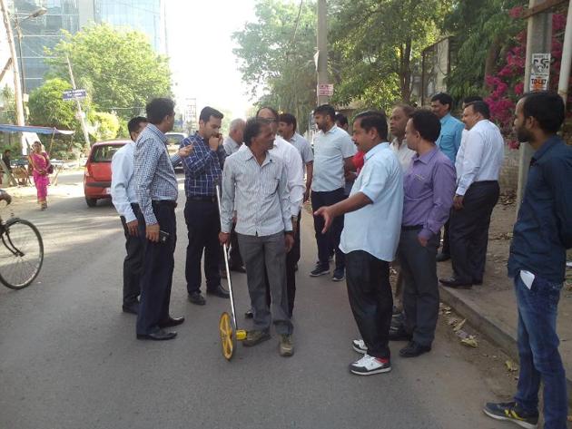 The teams have measured the distance of three establishments so far, including Udyog Vihar and The Leela hotel. The teams have measured the distance of three establishments so far, including Udyog Vihar and The Leela hotel.