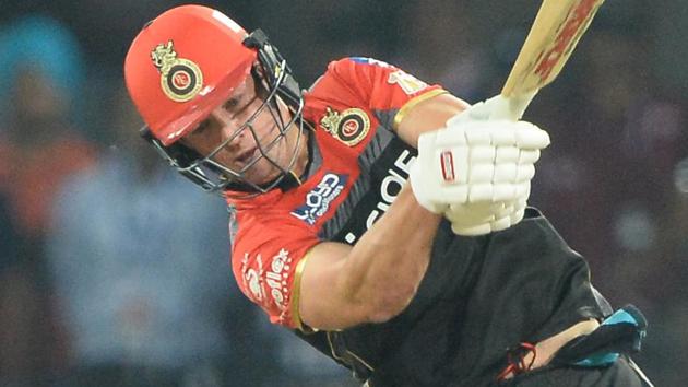 Royal Challengers Bangalore batsman AB de Villiers hits a six against Kings XI Punjab during their IPL 2017 encounter. (AFP) Royal Challengers Bangalore batsman AB de Villiers hits a six against Kings XI Punjab during their IPL 2017 encounter. (AFP)