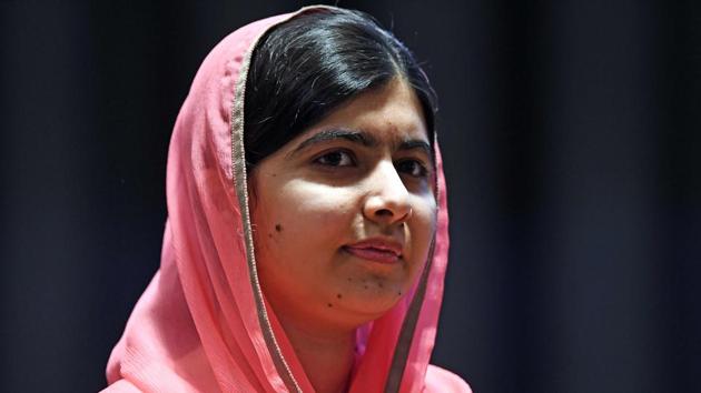 Nobel Peace Prize winner Malala Yousafzai of Pakistan listens to a question during a ceremony at the UN headquarters in New York on April 10.(AFP Photo)