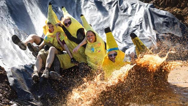People take part in the ‘Barjot Run’ in Biere. (Fabrice Coffrini/ AFP)