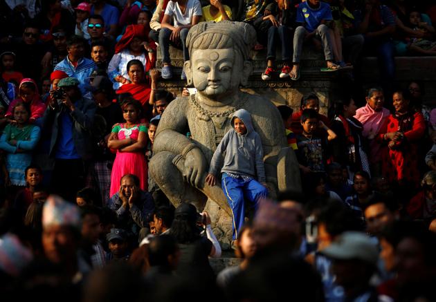Bisket Jatra festival is celebrated in the month of April on the 1st day of Nepali month Baisakh. (Navesh Chitrakar/REUTERS)