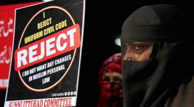 Muslim women from Rabodi protest against the BJP government for abolishing the practice of triple talaq in Thane. The Muslim law board vice president said that the government must not interfere in the matter as the board would end it in less than two years. (PTI) Muslim women from Rabodi protest against the BJP government for abolishing the practice of triple talaq in Thane. The Muslim law board vice president said that the government must not interfere in the matter as the board would end it in less than two years. (PTI)