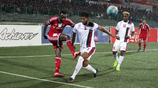 Shillong Lajong held Mohun Bagan to a 1-1 draw in their I-League encounter. (AIFF) Shillong Lajong held Mohun Bagan to a 1-1 draw in their I-League encounter. (AIFF)