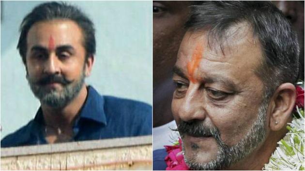 Ranbir Kapoor does look a lot like Sanjay Dutt in the new get-up.(Instagram)