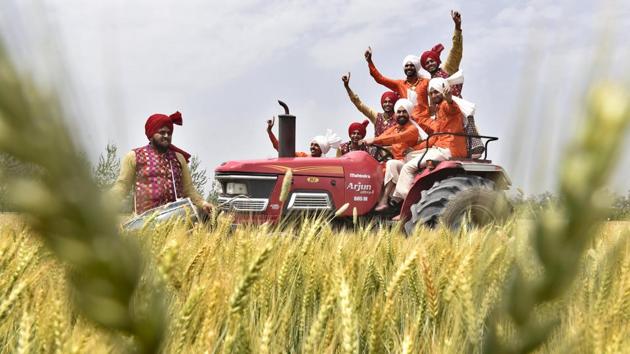 Students of Khalsa College performing traditional and Punjabi folk dance celebrating the coming harvest season in Amritsar. (Gurpreet Singh/ht photo)