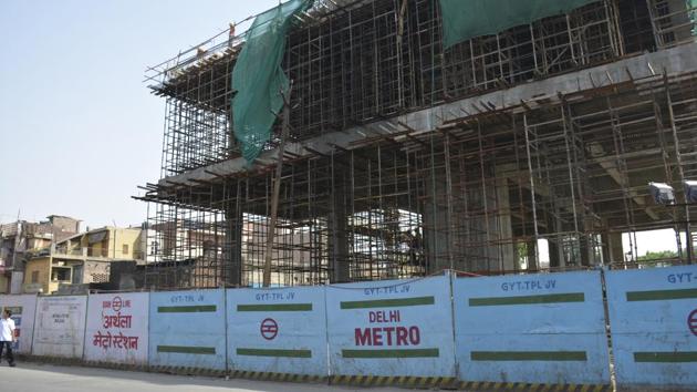 The 9.41km metro project from Dilshad Garden to New bus stand is pegged at Rs2,210 crore.(Sakib Ali/HT Photo)