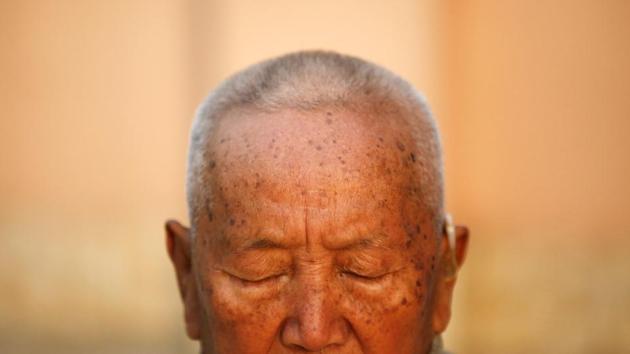 He and his team of six guides and helpers leave for the mountain Sunday. His team leader, Shiva Bahadur Sapkota, has scaled Everest twice. He said that if he regains his record, he plans to campaign for world peace by travelling to conflict areas like Syria. (Navesh Chitrakar/REUTERS)