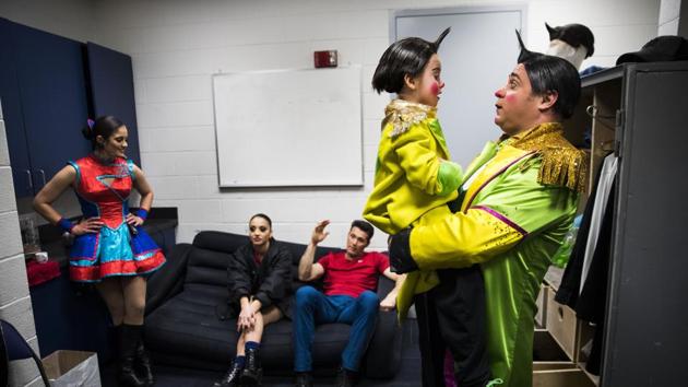 Vassallo family members backstage getting ready for the performance. (Doug Mills / NYT) Vassallo family members backstage getting ready for the performance. (Doug Mills / NYT)