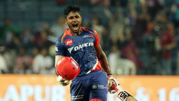 Sanju Samson slammed his maiden Twenty20 century as Delhi Daredevils secured a 97-run thrashing against Rising Pune Supergiant in the 2017 Indian Premier League. (BCCI) Sanju Samson slammed his maiden Twenty20 century as Delhi Daredevils secured a 97-run thrashing against Rising Pune Supergiant in the 2017 Indian Premier League. (BCCI)