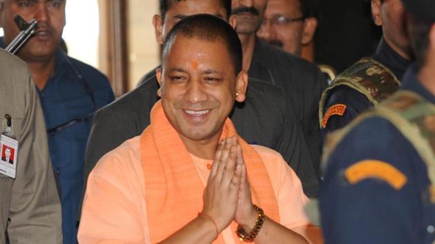 Chief minister Yogi Adityanath going for second cabinet meeting at Lokbhavan in Lucknow on April 11. (Subhankar Chakraborty/ Hindustan Times) Chief minister Yogi Adityanath going for second cabinet meeting at Lokbhavan in Lucknow on April 11. (Subhankar Chakraborty/ Hindustan Times)