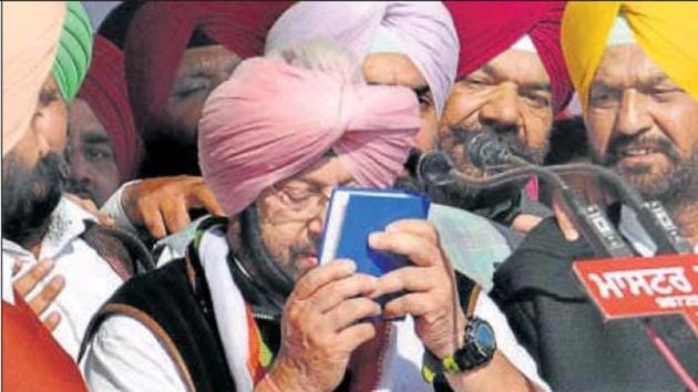 Punjab Congress chief Amarinder Singh vowed by a holy Sikh book (Gutka) at the historic Talwandi Sabo that he would launch a drive to eliminate the menace of drugs.