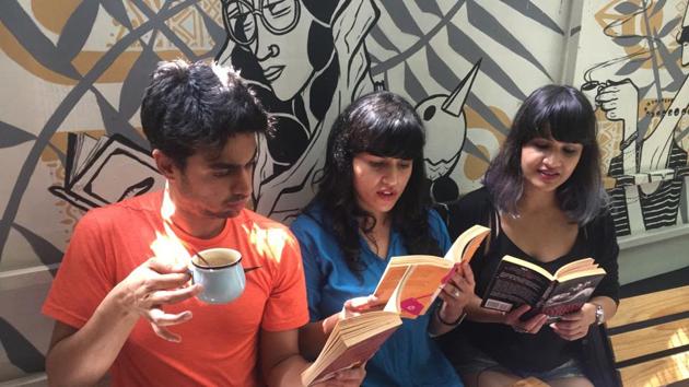 Comedian Rohan Joshi with Books on Toast co-founders Sharin Bhatti and Anuya Jakatdar.