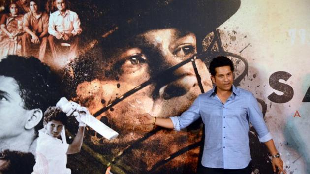 Sachin Tendulkar at the trailer launch of "Sachin: A Billion Dreams" - a biographical film on the cricket legend - in Mumbai on Thursday.(IANS)