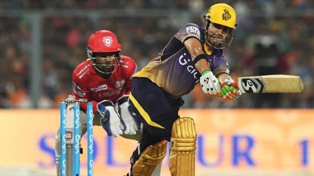 Kolkata Knight Riders captain Gautam Gambhir plays a shot. (AFP)