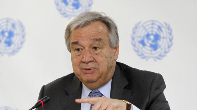 UN secretary general Antonio Guterres. (AP Photo) UN secretary general Antonio Guterres. (AP Photo)